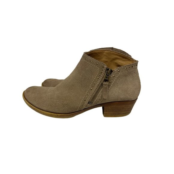 Lucky Brand Leather Benna Tan Ankle Boot Bootie Slip On Size 6.5 Women's - Picture 3 of 10